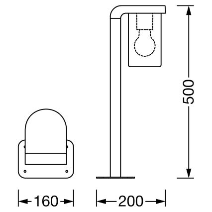 Ledvance - Venkovní lampa CASCADE 1xE27/25W/230V IP44 50 cm