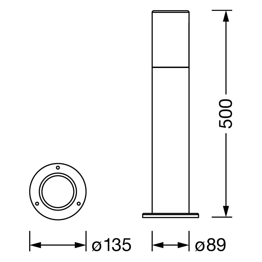 Ledvance - Venkovní lampa PIPE 1xE27/25W/230V IP44 50 cm