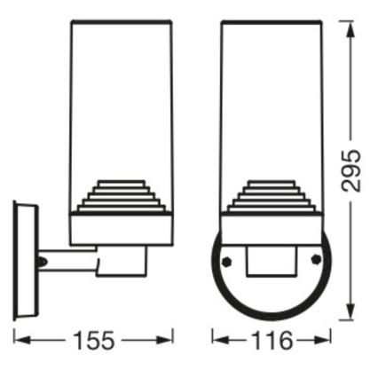 Ledvance - Venkovní nástěnné svítidlo AMBER 1xE27/20W/230V IP44