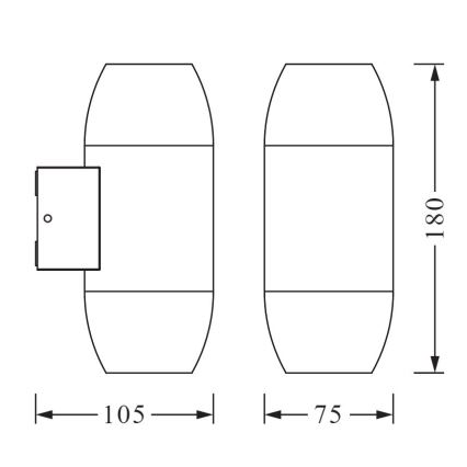 Ledvance - Venkovní nástěnné svítidlo CANNON 2xGU10/35W/230V IP44