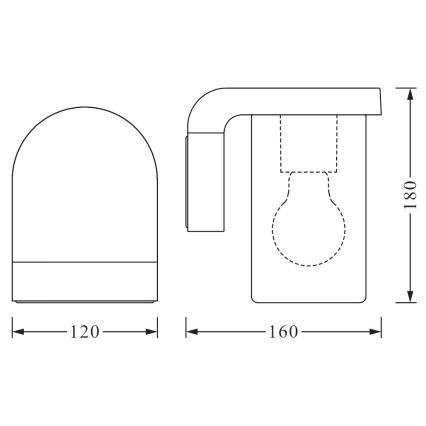 Ledvance - Venkovní nástěnné svítidlo CASCADE 1xE27/25W/230V IP44