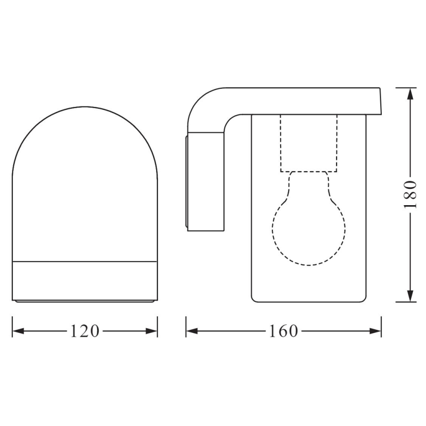 Ledvance - Venkovní nástěnné svítidlo CASCADE 1xE27/25W/230V IP44