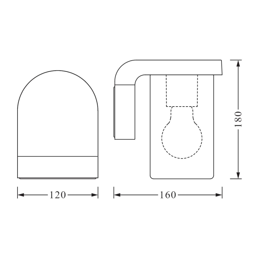 Ledvance - Venkovní nástěnné svítidlo CASCADE 1xE27/25W/230V IP44