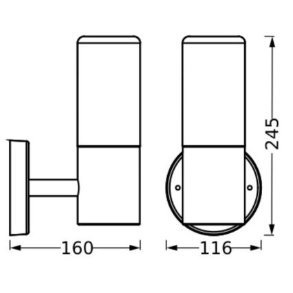 Ledvance - Venkovní nástěnné svítidlo FIGO CYLINDER 1xE27/20W/230V IP44