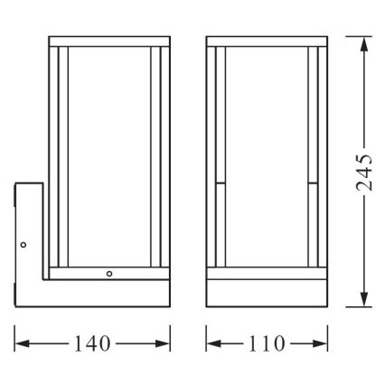 Ledvance - Venkovní nástěnné svítidlo FRAME 1xE27/60W/230V IP44