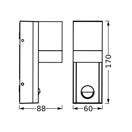 Ledvance - Venkovní nástěnné svítidlo se senzorem ISIDOR 1xGU10/35W/230V IP65