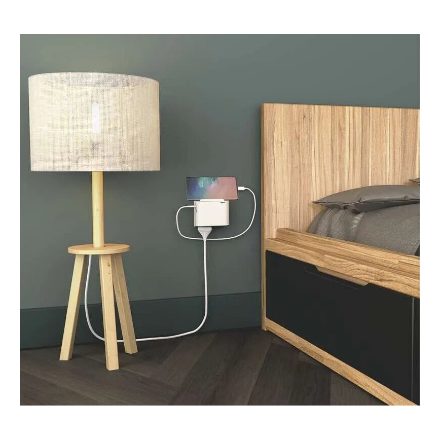 Legrand 049401 - Rozbočovací zásuvka 2Z Typ C + USB-A + USB-C bílá