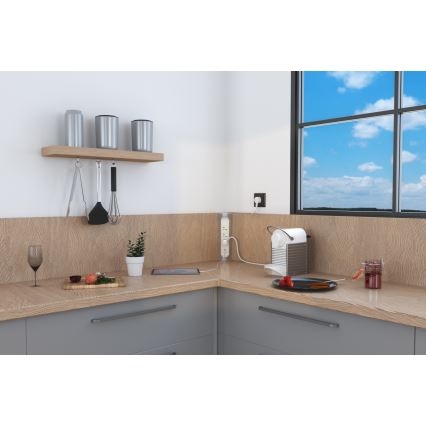 Legrand 049406 - Prodlužovací kabel 3Z Typ E + USB-A + USB-C 1m stříbrná/bílá