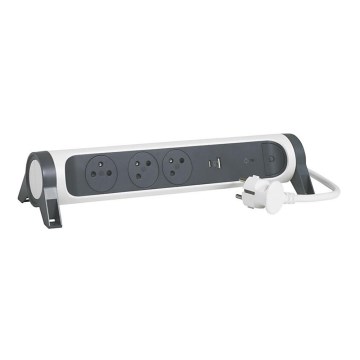Legrand 049416 - Prodlužovací kabel s vypínačem 3Z Typ E + USB-A + USB-C 1,5m