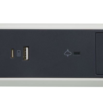 Legrand 049416 - Prodlužovací kabel s vypínačem 3Z Typ E + USB-A + USB-C 1,5m