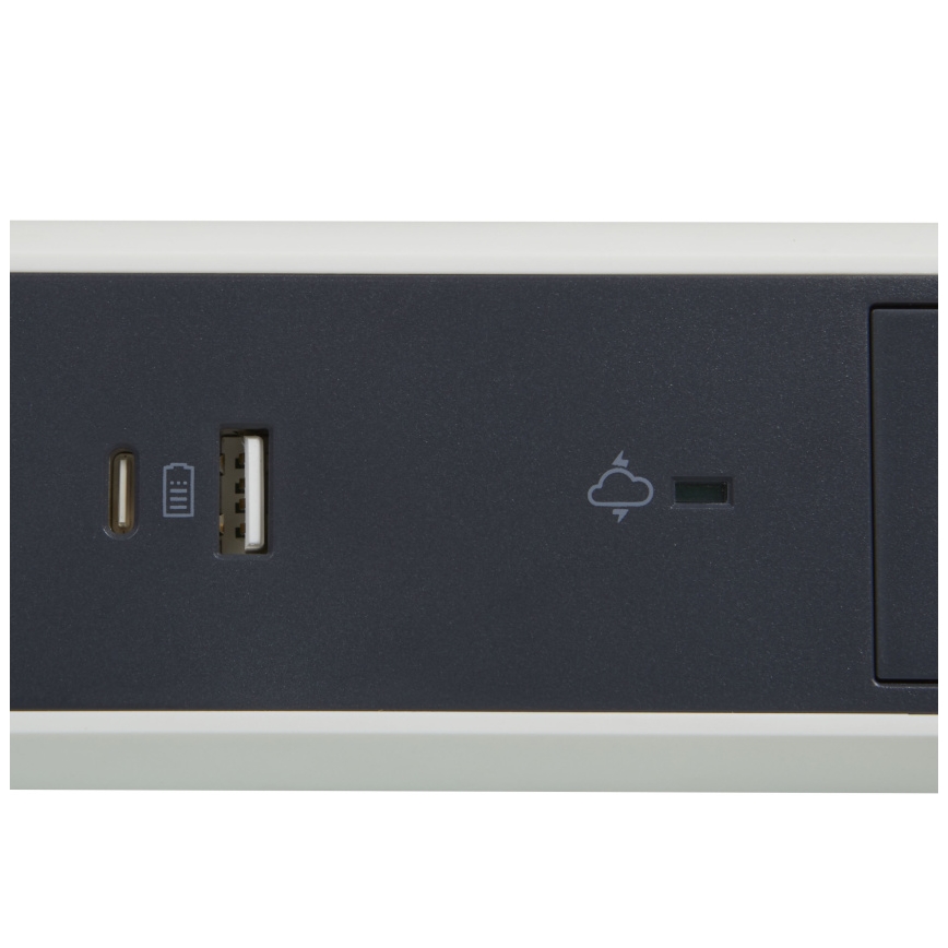 Legrand 049416 - Prodlužovací kabel s vypínačem 3Z Typ E + USB-A + USB-C 1,5m
