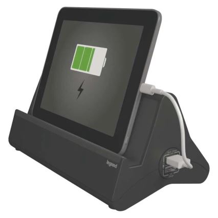 Legrand 050411 - Prodlužovací kabel s vypínačem a stojanem na tablet 3Z Typ E + 2 x USB-A 1,5m černá