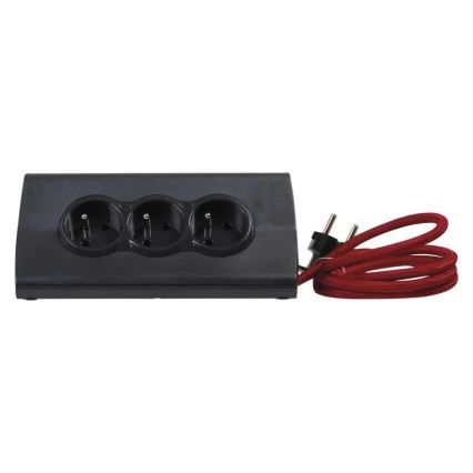 Legrand 050411 - Prodlužovací kabel s vypínačem a stojanem na tablet 3Z Typ E + 2 x USB-A 1,5m černá