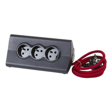 Legrand 050411 - Prodlužovací kabel s vypínačem a stojanem na tablet 3Z Typ E + 2 x USB-A 1,5m černá