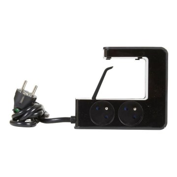 Legrand 050412 - Prodlužovací kabel s vypínačem na desku stolu 4Z Typ E + 2x USB-A 1,5m černá