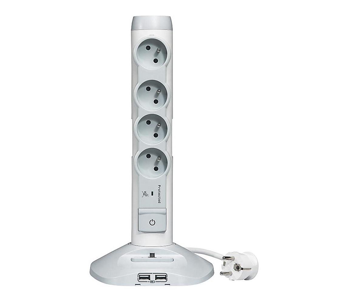 Legrand Legrand 50014 - Zásuvkový sloupek 230V/16A, 4x2P+T + 3xUSB, 2M SM50014