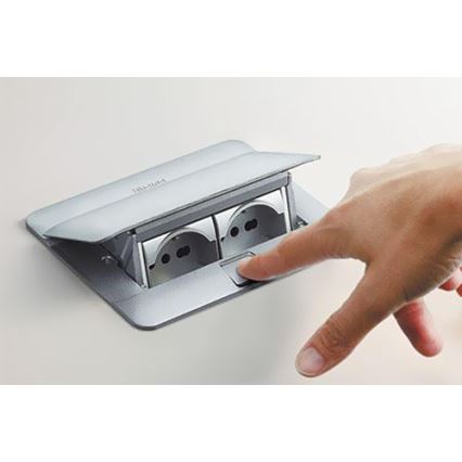 Legrand 54013 - Zásuvkový rámeček pro desku stolu POP-UP 2x4M hliník