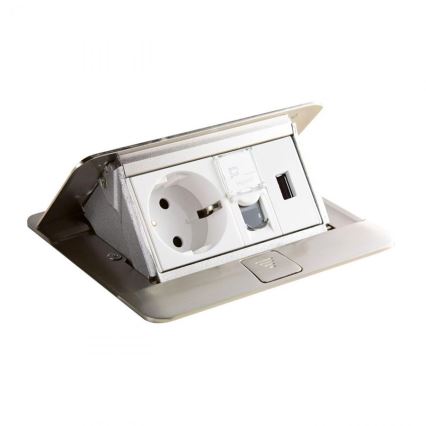 Legrand 54021 - Zásuvkový rámeček pro desku stolu POP-UP 4M nerez