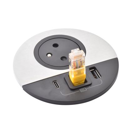 Legrand 654708 - Zásuvkový sloupek pro desku stolu 1x230V + USB-A + USB-C + RJ45