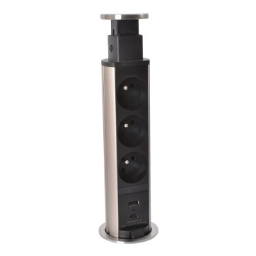 Legrand 654970 - Zásuvkový sloupek pro desku stolu 3x230V + USB-A + USB-C