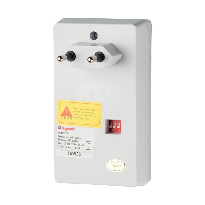 Legrand 94222 - Bezdrátový zvonek ELIOT 230V bílý IP44