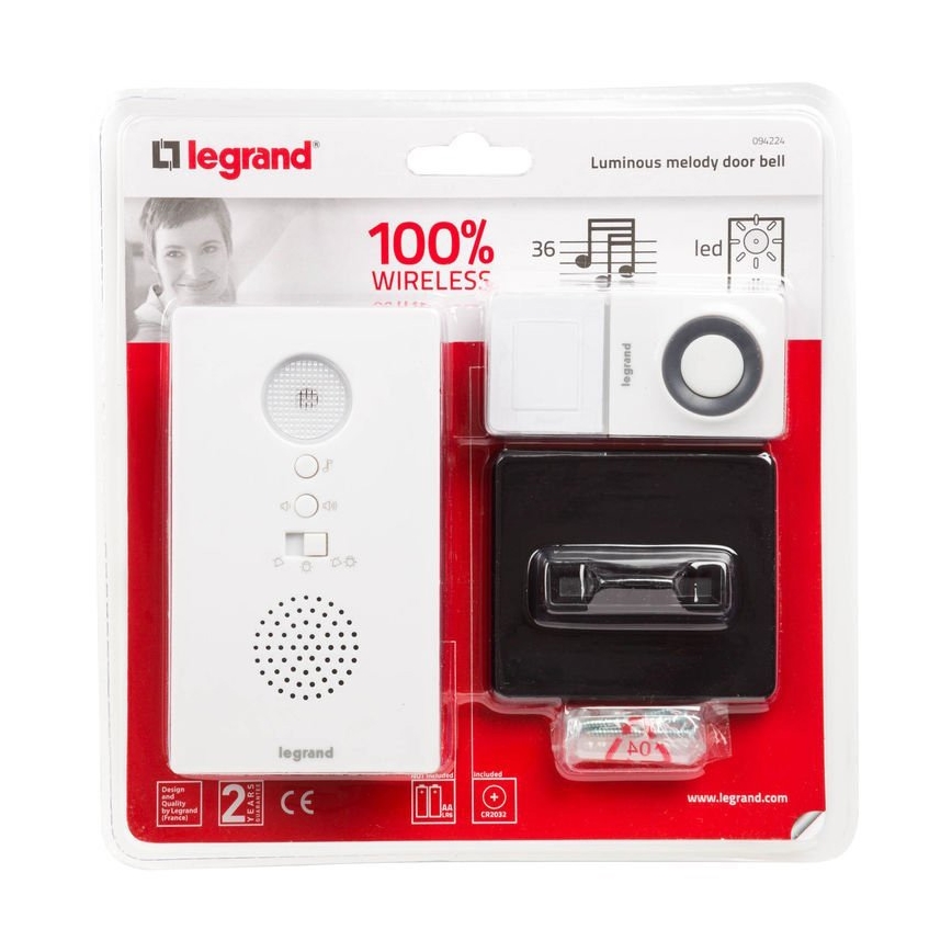 Legrand 94224 - Bezdrátový zvonek ELIOT se signalizací LED