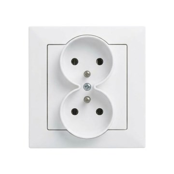 Legrand - Dvojitá zásuvka domovní 250V/16A s rámečkem SUNO bílá