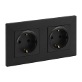Legrand - Dvojitá zásuvka domovní SCHUKO 250V/16A s rámečkem NILOE STEP černá