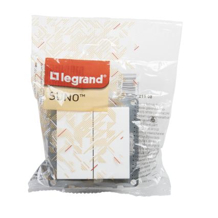 Legrand - Dvojitý schodišťový vypínač bez rámečku č. 6+6 SUNO bílá