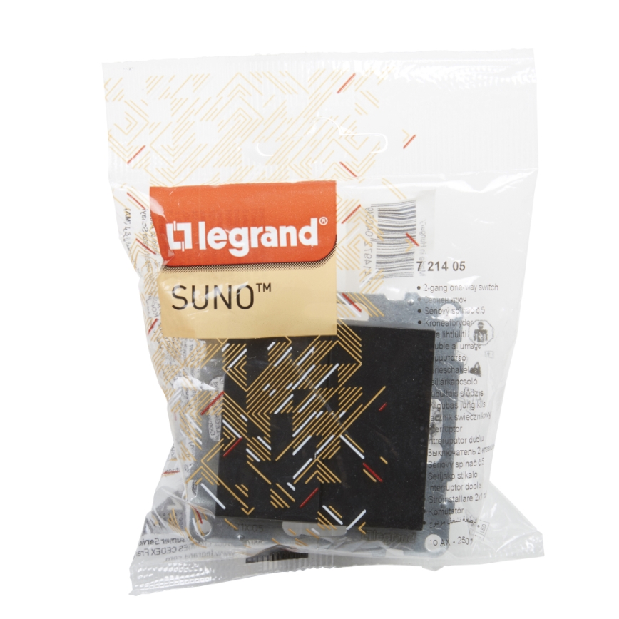 Legrand - Dvojitý vypínač bez rámečku č. 5 SUNO černá