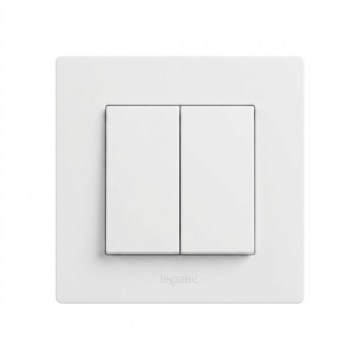 Legrand - Dvojitý vypínač č. 5 s rámečkem NILOE STEP bílá