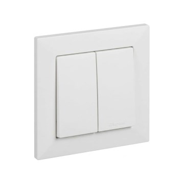 Legrand - Dvojitý vypínač č. 5 s rámečkem SUNO bílá