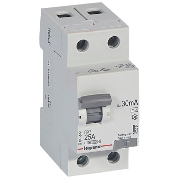 Legrand - Proudový chránič 2-pólový RX3 2P 25A 30MA AC