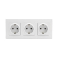 Legrand - Trojitá zásuvka domovní SCHUKO 250V/16A s rámečkem NILOE STEP bílá