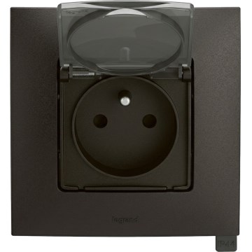 Legrand - Venkovní zásuvka domovní s rámečkem 250V/16A NILOE IP44 černá