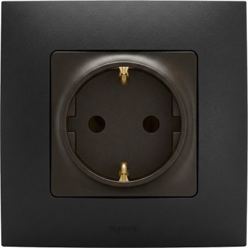 Legrand - Zásuvka domovní s rámečkem SCHUKO 250V/16A NILOE černá