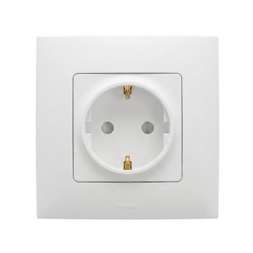 Legrand - Zásuvka domovní SCHUKO 250V/16A s rámečkem NILOE bílá