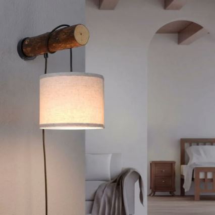 Leuchten Direkt 11235-79 - Nástěnné svítidlo BARK 1xE27/40W/230V dřevo