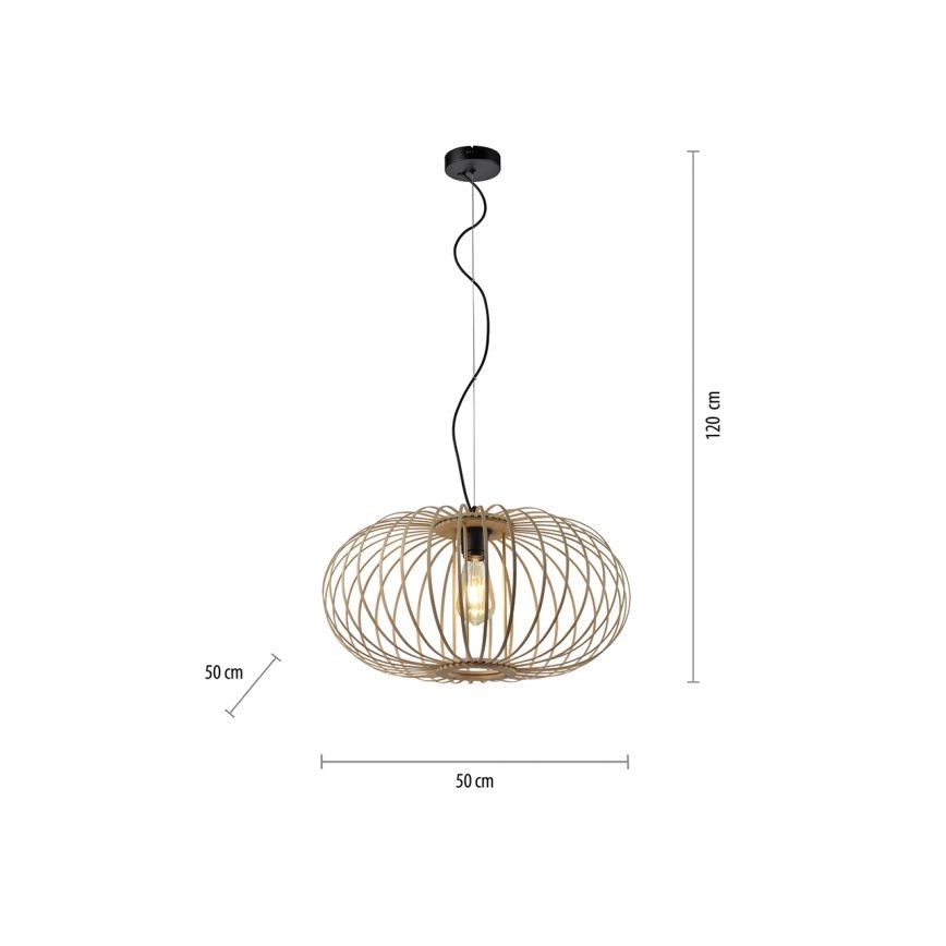 Leuchten Direkt 11409-79 - Lustr na lanku RACOON 1xE27/40W/230V bambus