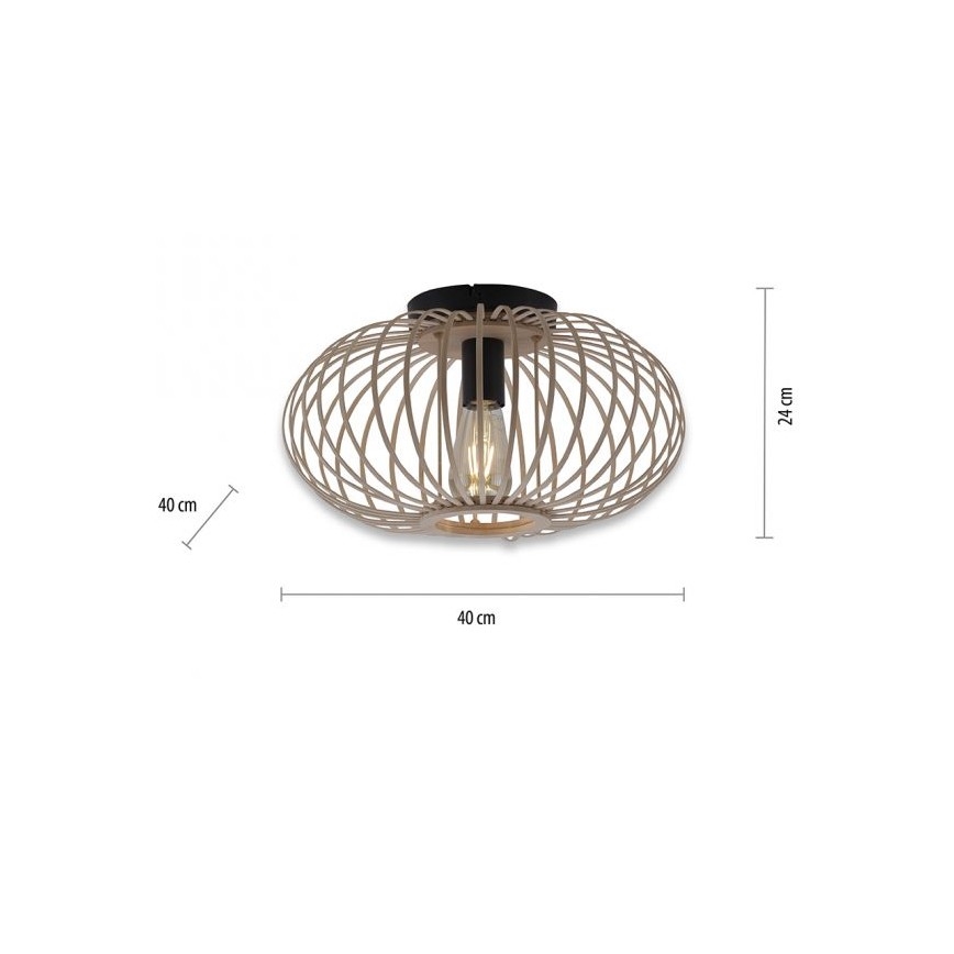 Leuchten Direkt 11410-79 - Přisazený lustr RACOON 1xE27/40W/230V pr. 40 cm bambus