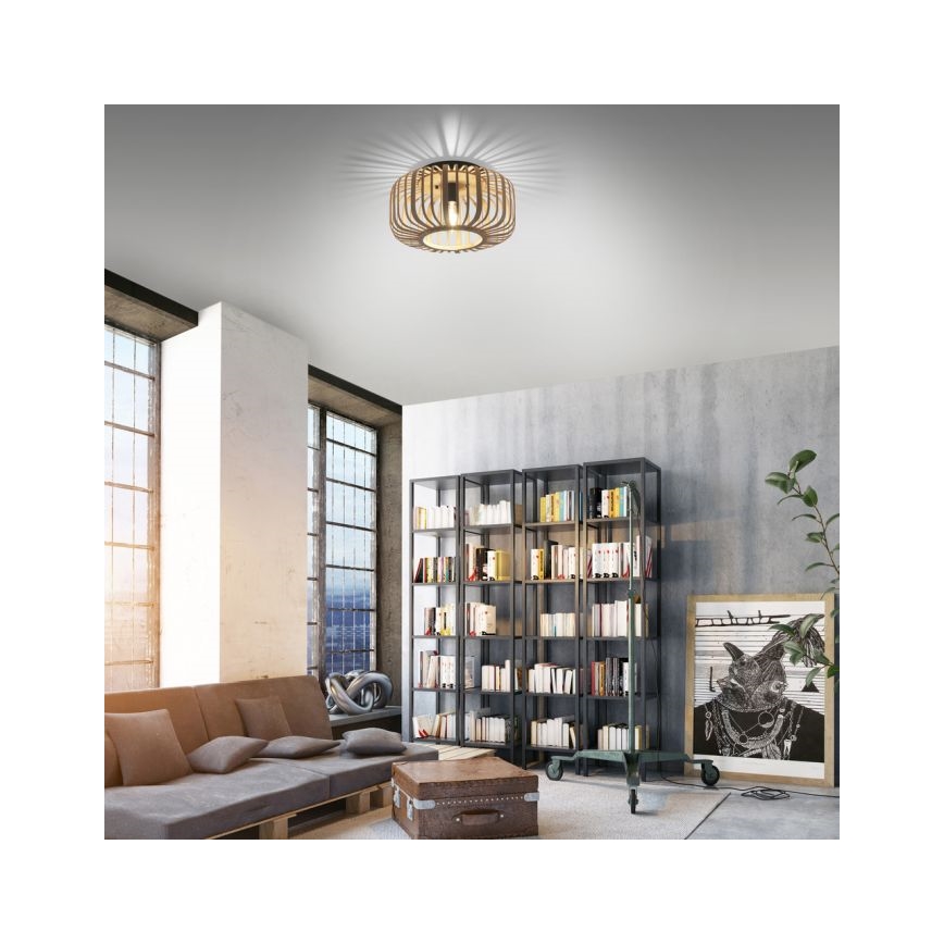 Leuchten Direkt 11412-79 - Přisazený lustr RACOON 1xE27/40W/230V pr. 40 cm bambus