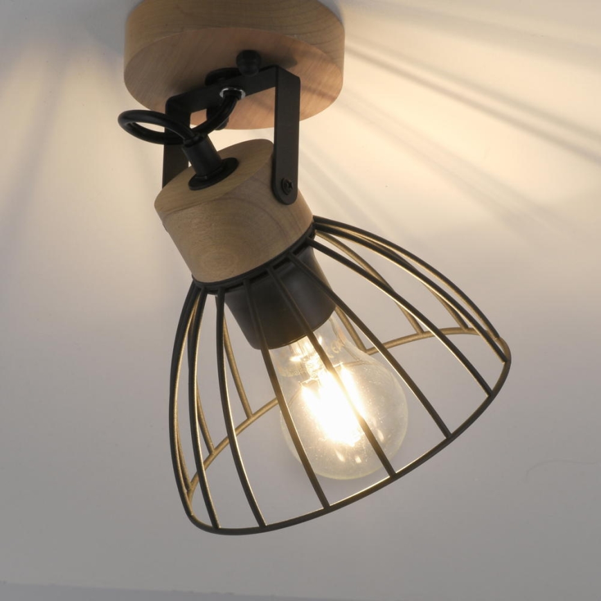 Leuchten Direkt 11416-18 - Nástěnné bodové svítidlo LAMI 1xE27/25W/230V akácie/černá