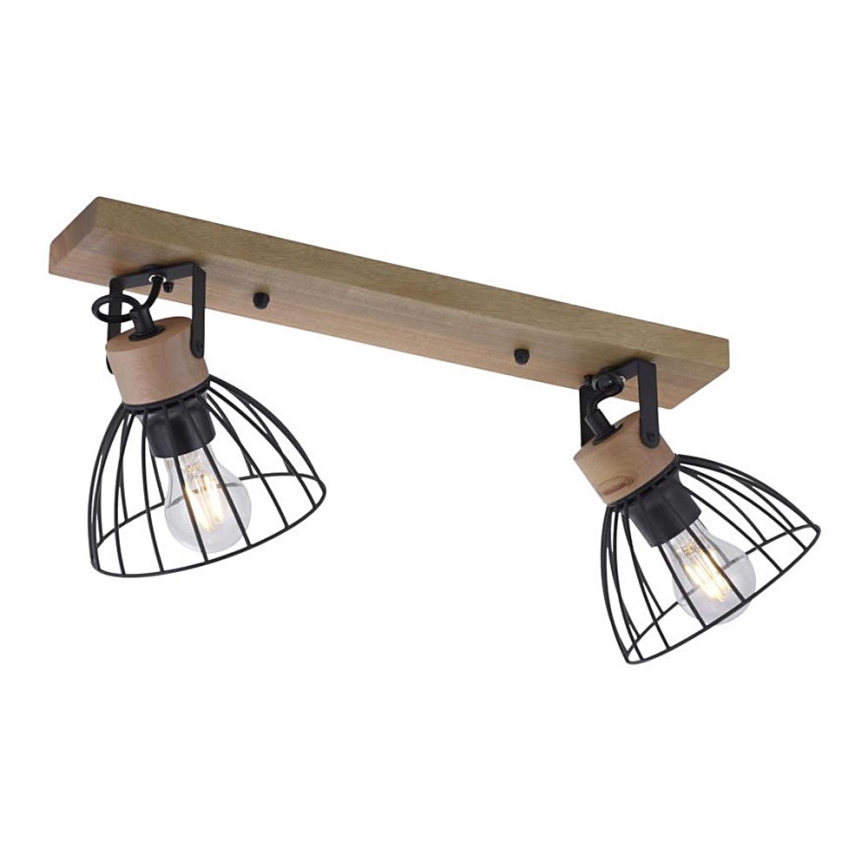 Leuchten Direkt 11417-18 - Bodové svítidlo LAMI 2xE27/25W/230V dřevo/černá