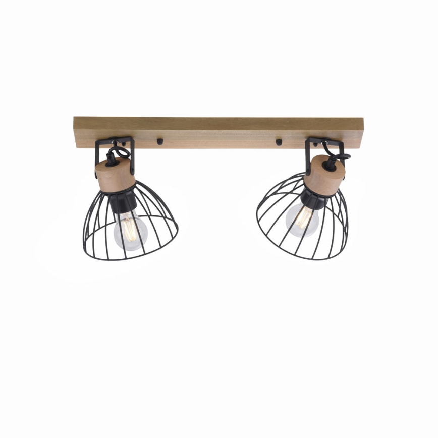 Leuchten Direkt 11417-18 - Bodové svítidlo LAMI 2xE27/25W/230V dřevo/černá