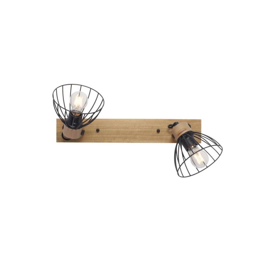 Leuchten Direkt 11417-18 - Bodové svítidlo LAMI 2xE27/25W/230V dřevo/černá