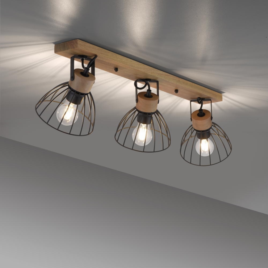 Leuchten Direkt 11418-18 - Bodové svítidlo LAMI 3xE27/25W/230V akácie/kov