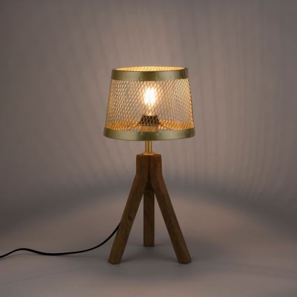 Leuchten Direkt 11423-60 - Stolní lampa FREDERIK 1xE27/60W/230V mangovník