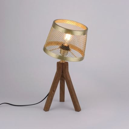 Leuchten Direkt 11423-60 - Stolní lampa FREDERIK 1xE27/60W/230V mangovník