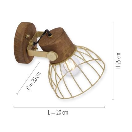 Leuchten Direkt 11486-60 - Nástěnné bodové svítidlo ALAMI 1xE27/25W/230V mangovník