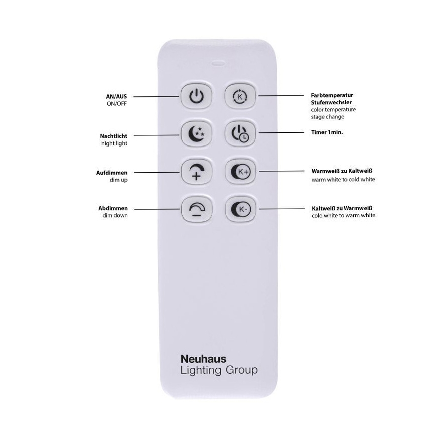 Leuchten Direkt 11535-55 - LED Stmívatelný přisazený lustr MALIK 1xLED/60W/230V + dálkové ovládání